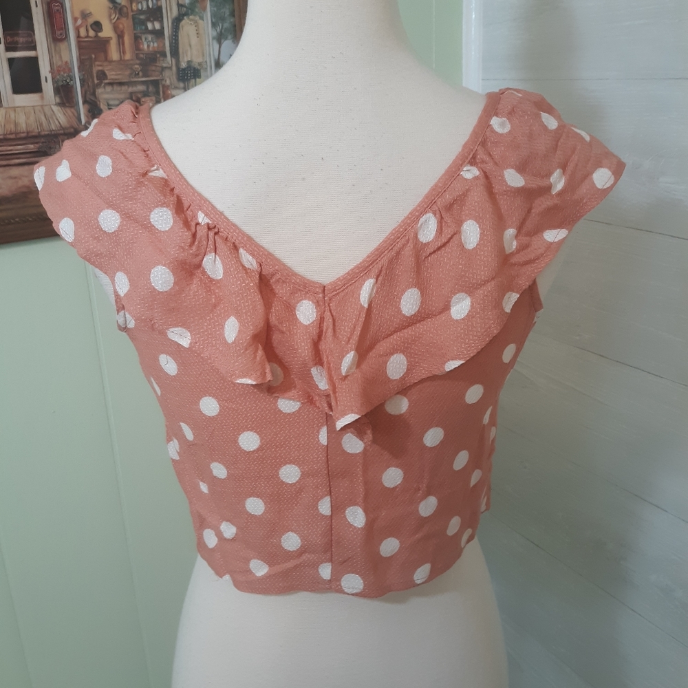 Jolt polka dot ruffle crop top small *C7 - Picture 3 of 6